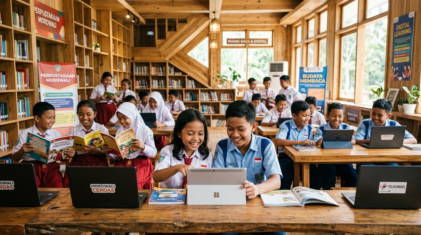 Perpustakaan Digital Morowali Resmi Dibuka: Ratusan Anak Sambut Gembira